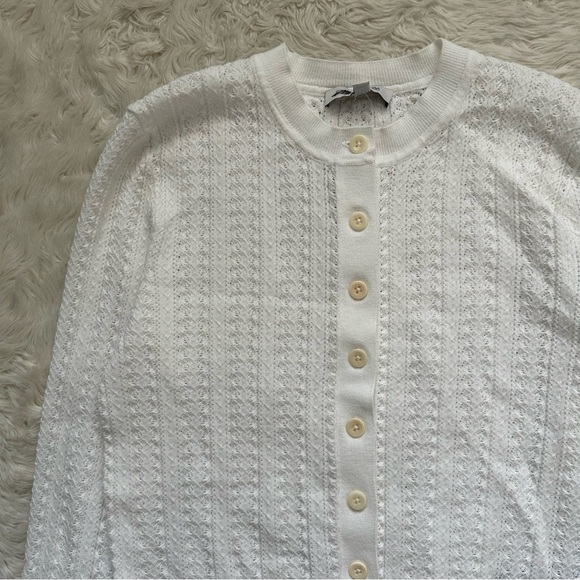 Madewell Sweater The Signature Open-Knit Cardigan Button Front White XS NWT New - Picture 6 of 13